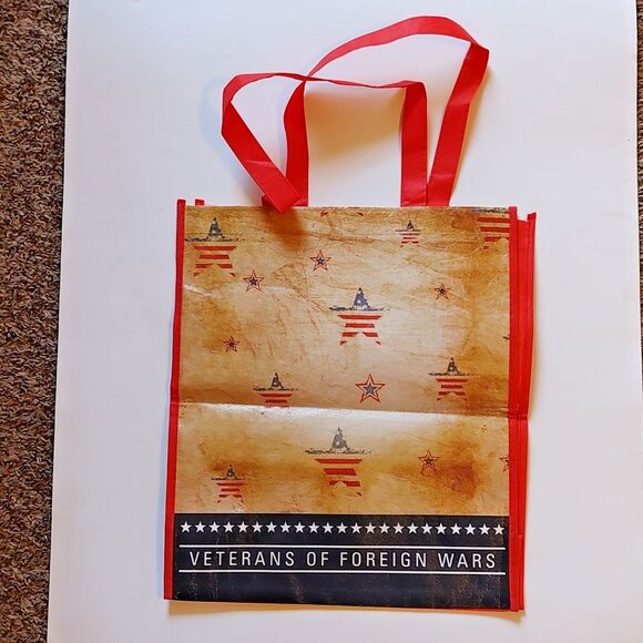 Veterans of Foreign Wars Reusable Grocery Bag Tote Patriotic American Flag Star - Picture 3 of 5